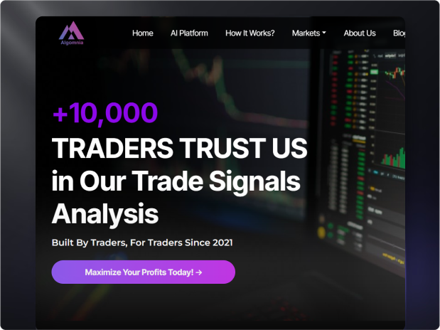 Screenshot of Algomnia trading platform
