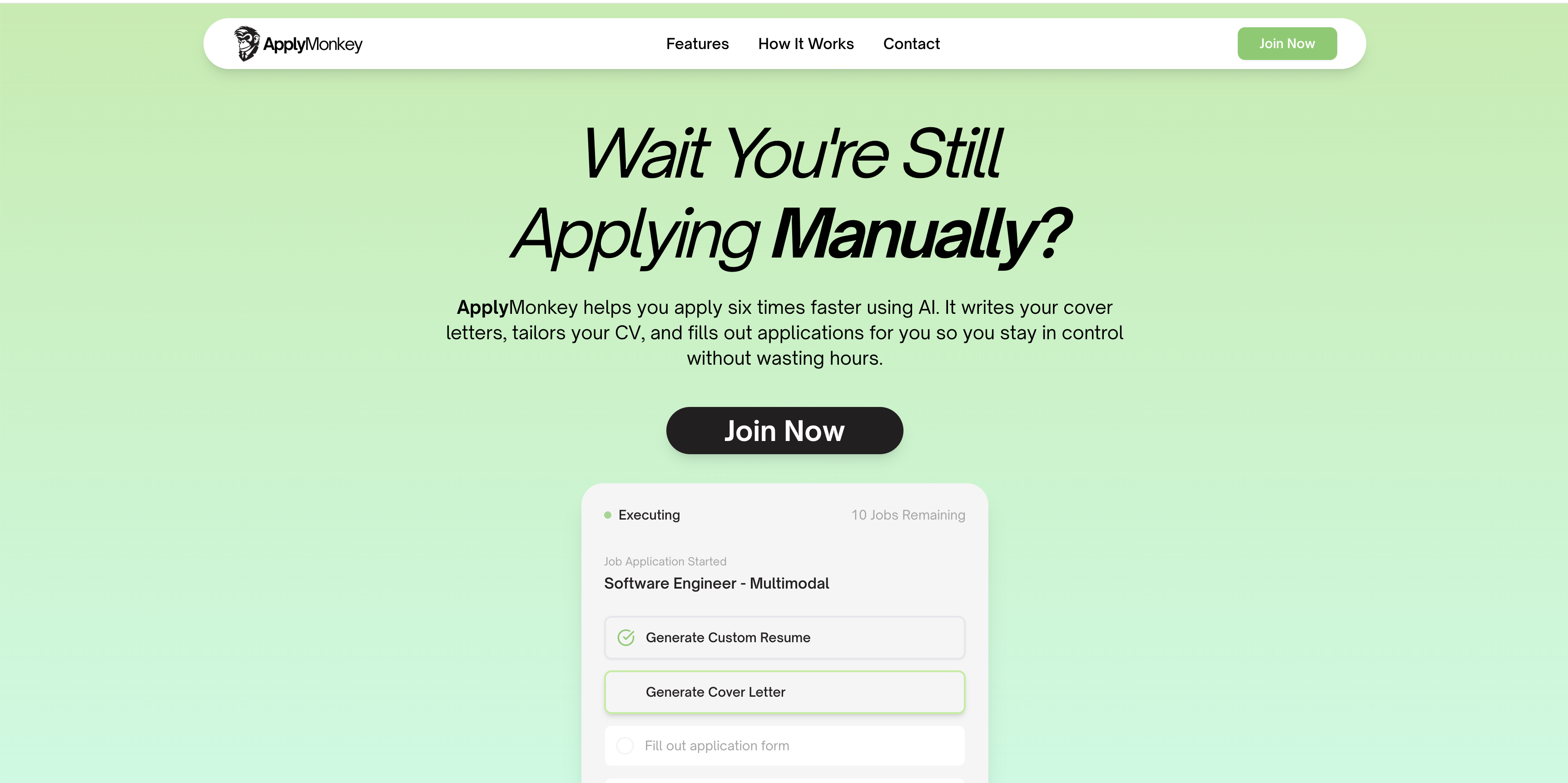 Dashboard of ApplyMonkey job application automation platform